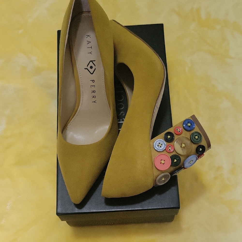 Katy Perry Collections Yellow Sleek Suede Pumps